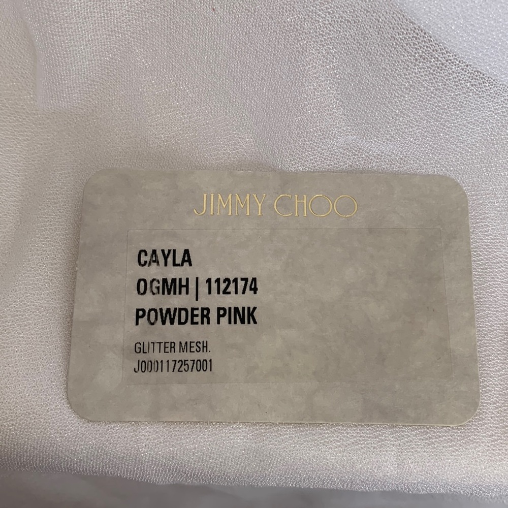Brand New Jimmy Choo Cayla Clutch Powder Pink Glitter Mesh - Picture 7 of 8